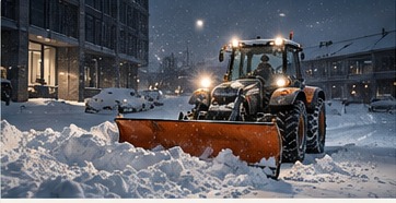 professioneller Winterdienst an einem Gewerbeobjekt